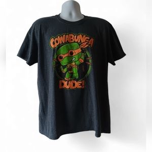 Pop Tees Ninja Turtles men's black short sleeve graphic t-shirt size L
